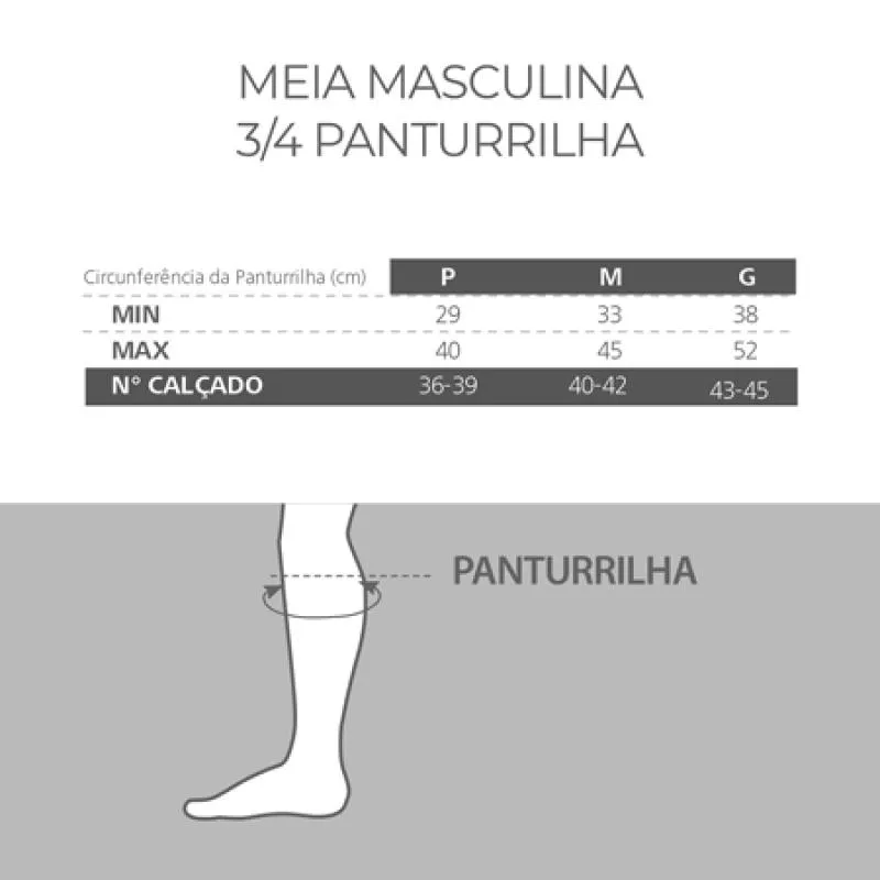 Meia ¾ Panturrilha Attiva Alta Compressao 20-30 Mas Fechada Marrom Tamanho G Cor Marrom