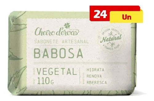 Sabonete de Babosa 24 X 110g Artesanal Cheiro de Ervas