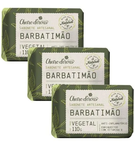 Sabonete de Barbatimão 3 X 110g Cheiro de Ervas