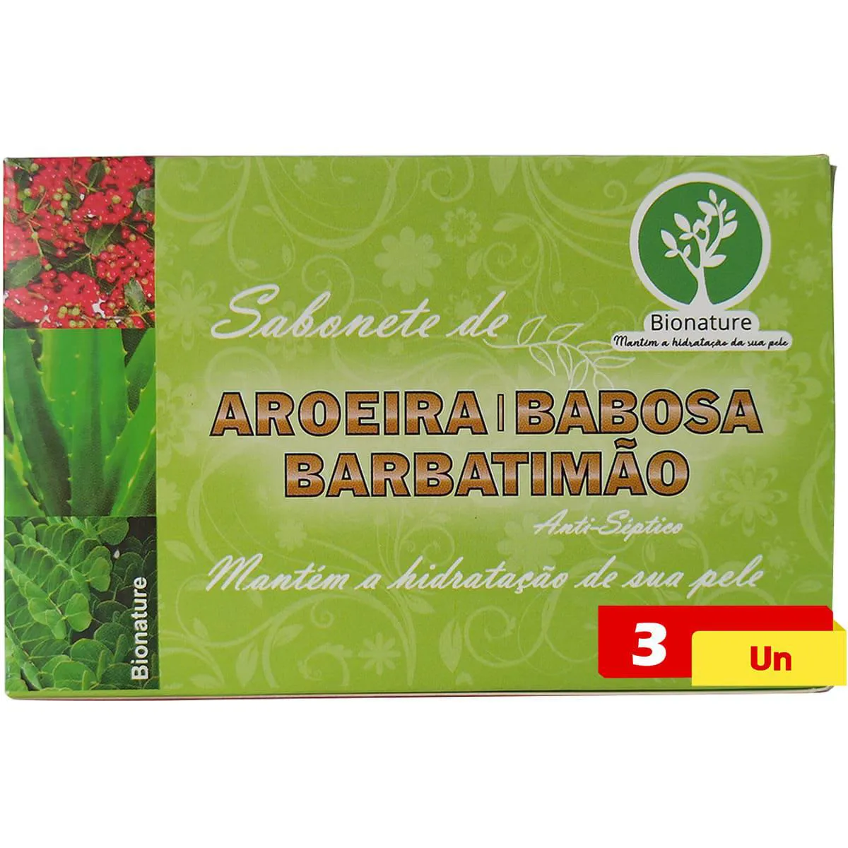 Sabonete de Aroeira Babosa e Barbatimão 3 X 110g Bionature
