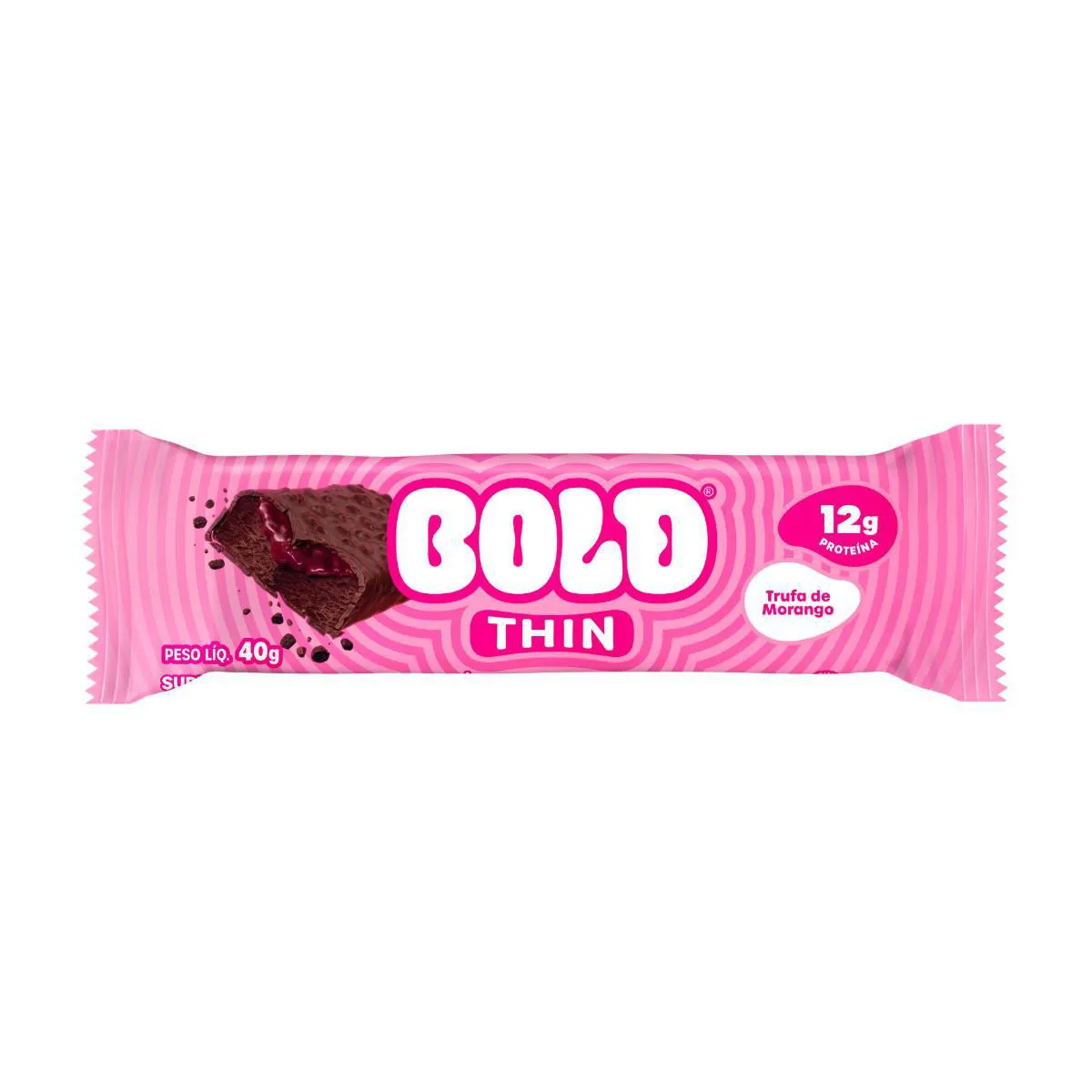 Barra de Proteína Bold Thin Trufa de Morango 40g