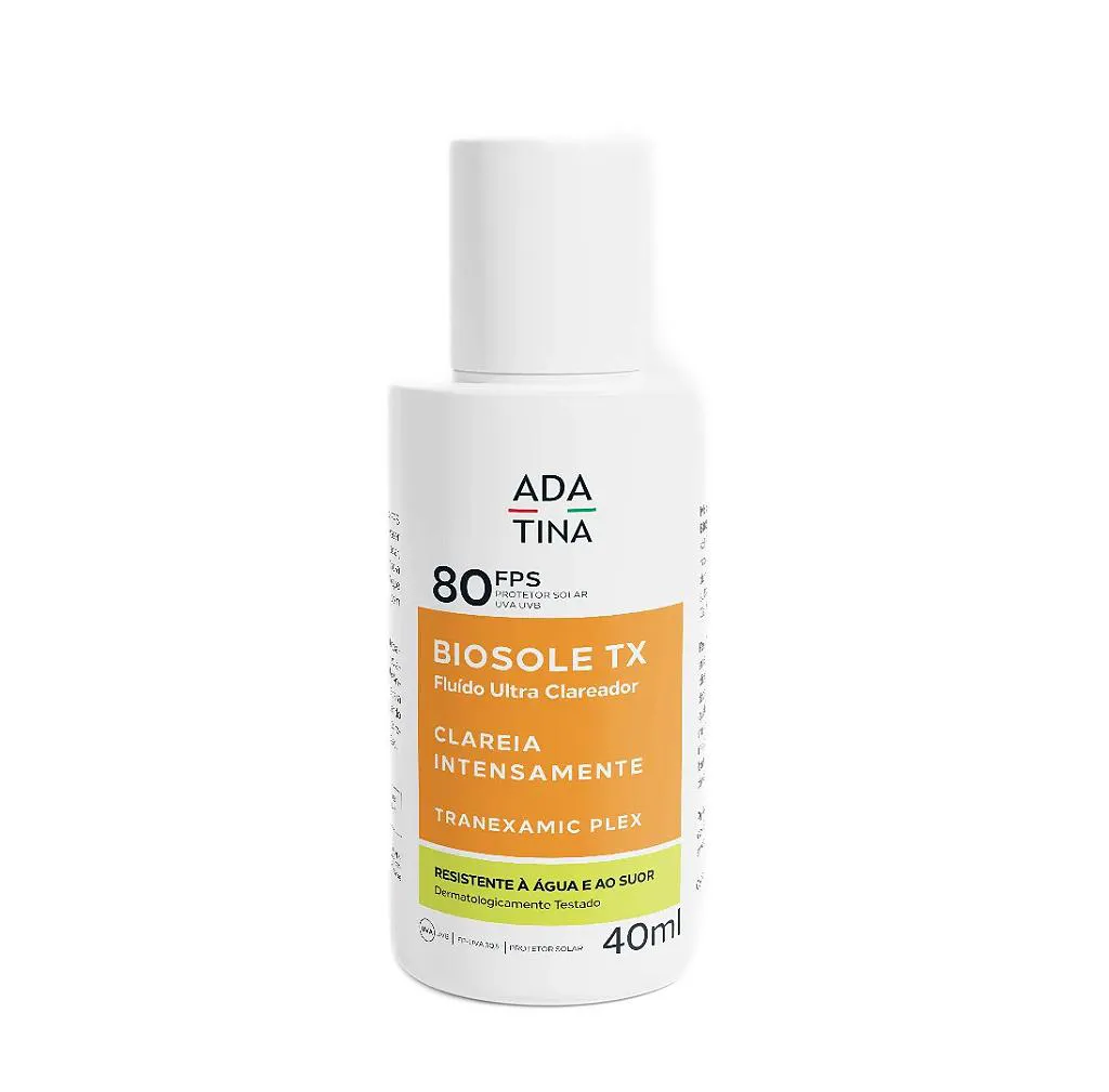 Ada Tina Biosole Tx Fps 80 - Protetor Solar Fluido Ultraclareador 40Ml