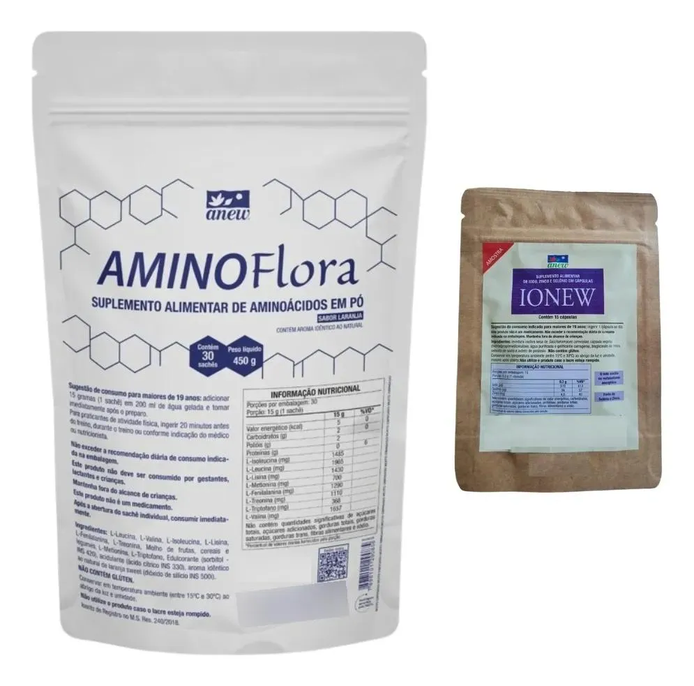 AMINOFLORA ANEW 450G + 01 SACHê IONEW ANEW 15 CáPS