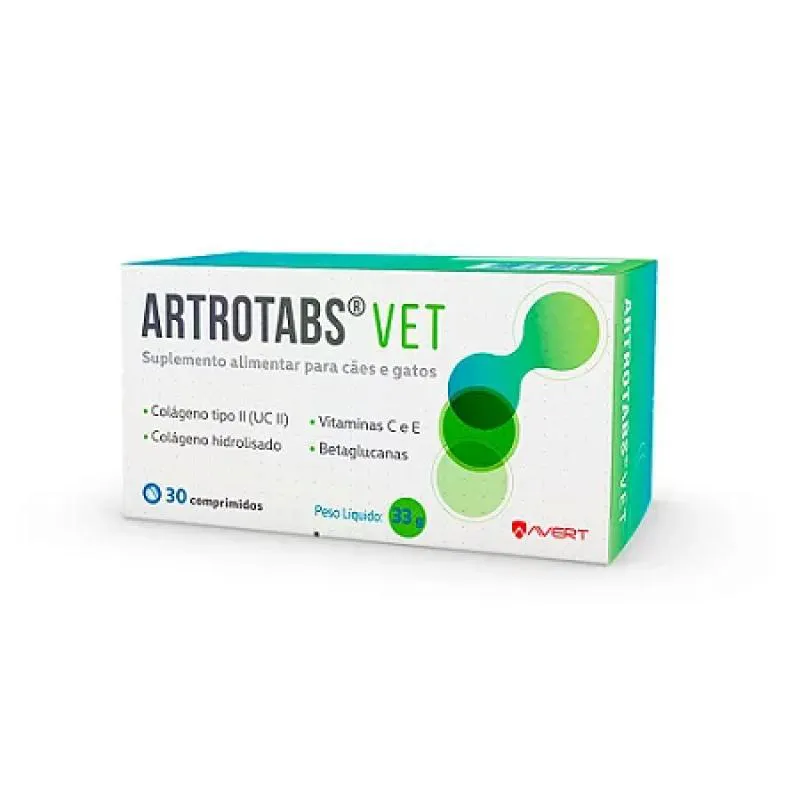 Artrotabs Suplemento Alimentar para Cães a Gatos 33g - 30 Comp