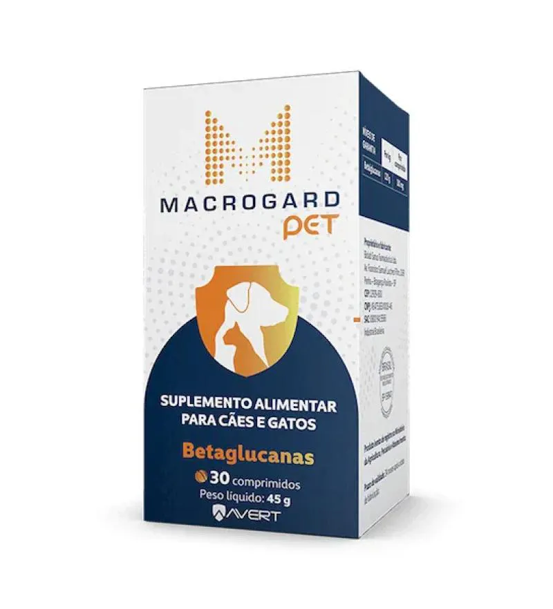 Macrogard Pet Suplemento Alimentar para Cães E Gatos Avert 45 G - 30 Comp