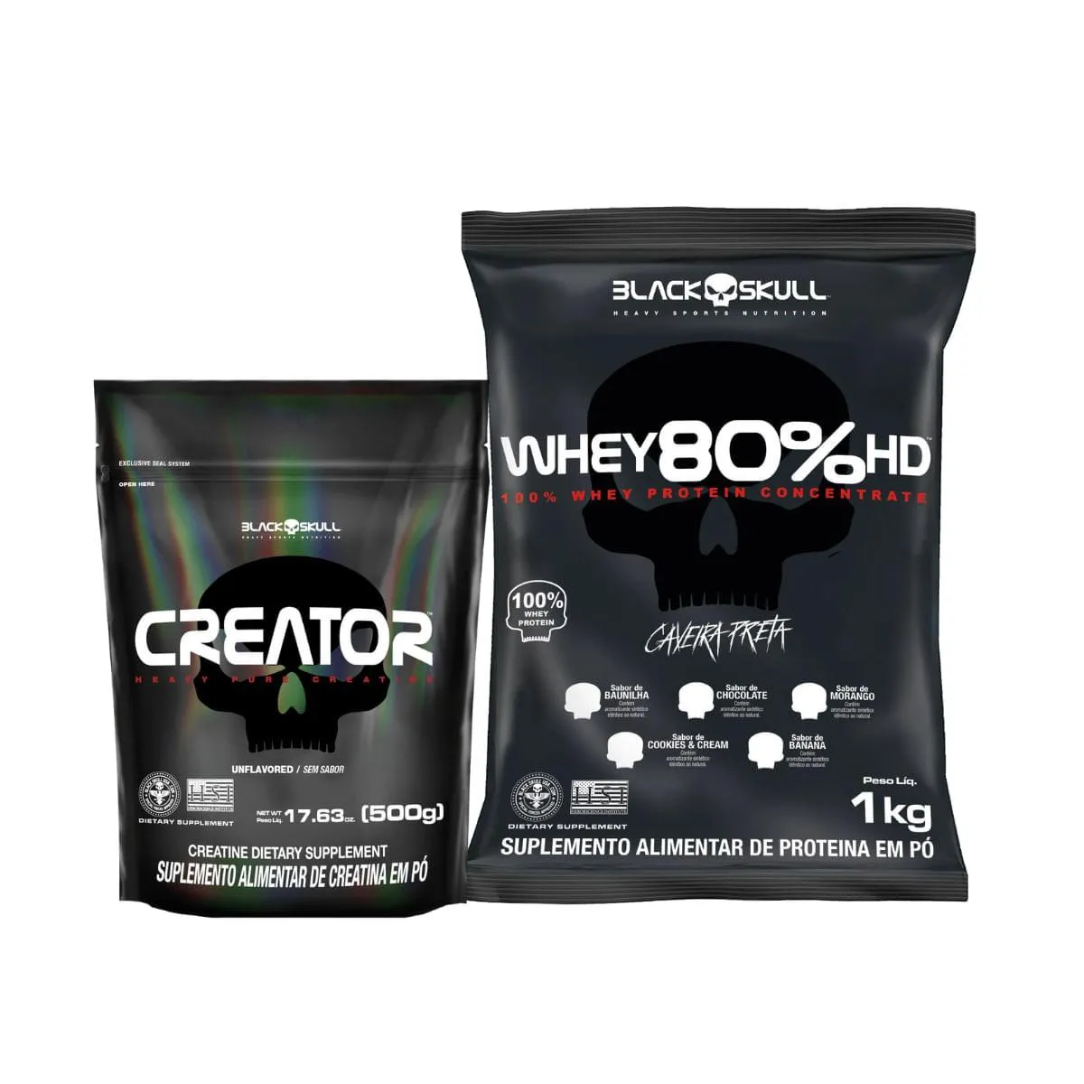 COMBO WHEY 80% HD + CREATOR 500G NA NA Baunilha
