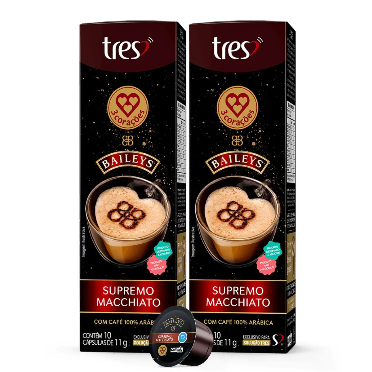 2x cápsula de Café Tres 3 Corações Baileys Supremo Macchiato 10 unidades