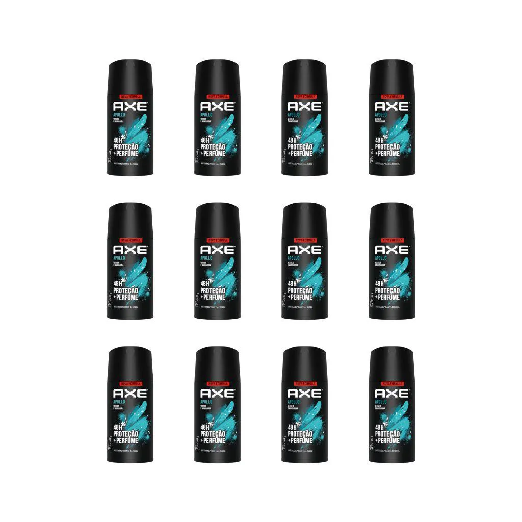 Desodorante Aerossol Axe 150ml Apollo - Kit C / 12un