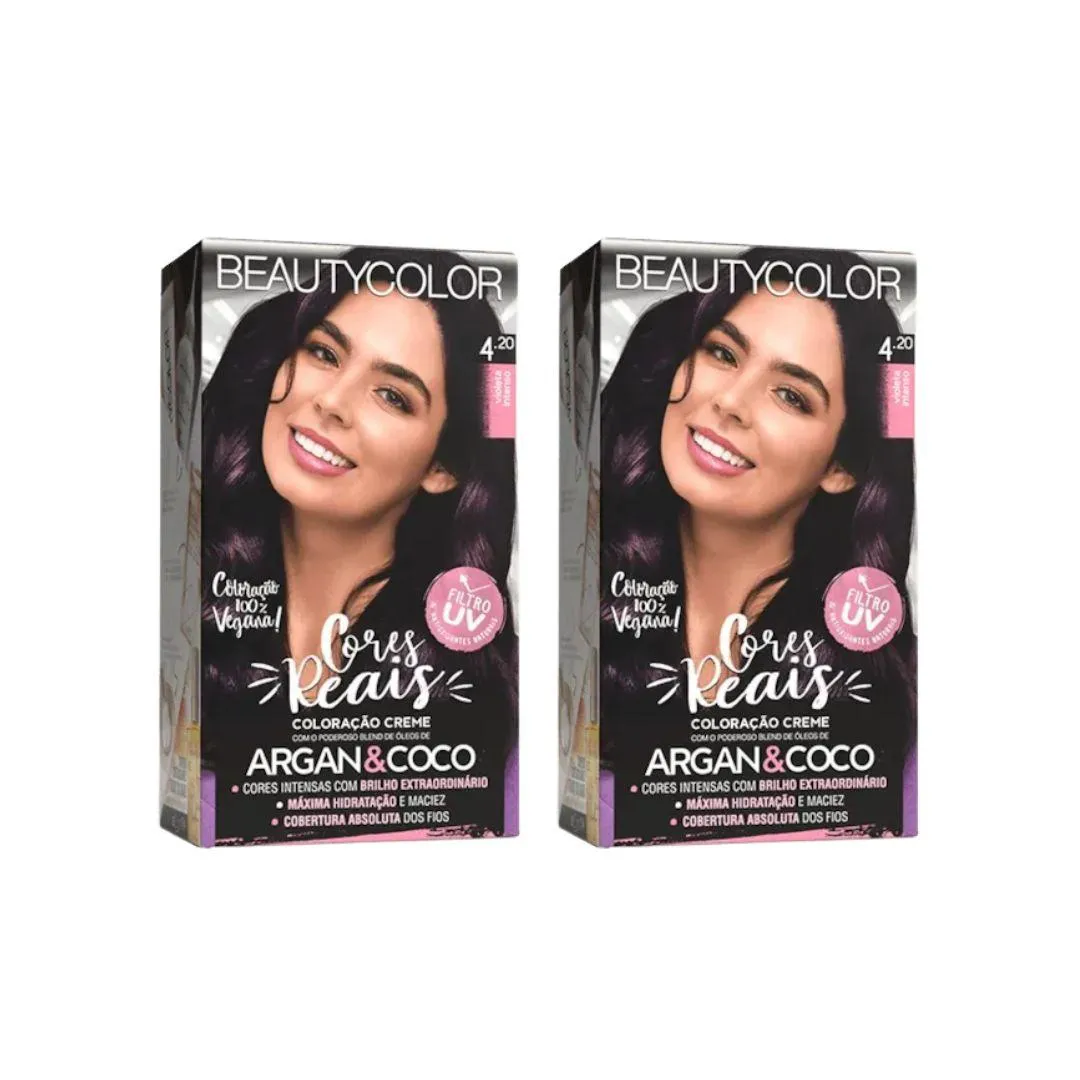 Coloraçao Beauty Color 4.20 Violeta Intenso - Kit C / 2un