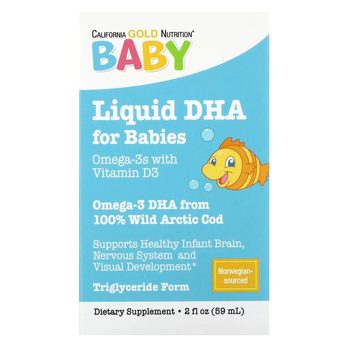 Baby's Dha, Ômega-3 Com Vitamina D3 E Epa, 1.050 Mg, 59 Ml (2 Fl Oz) - California Gold Nutrition