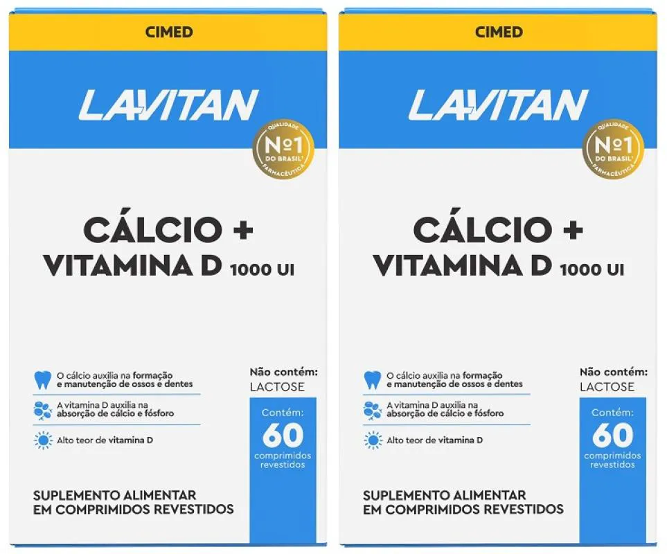 Kit 2 Lavitan Cálcio + Vitamina D 1.000 UI com 60cpr - Cimed