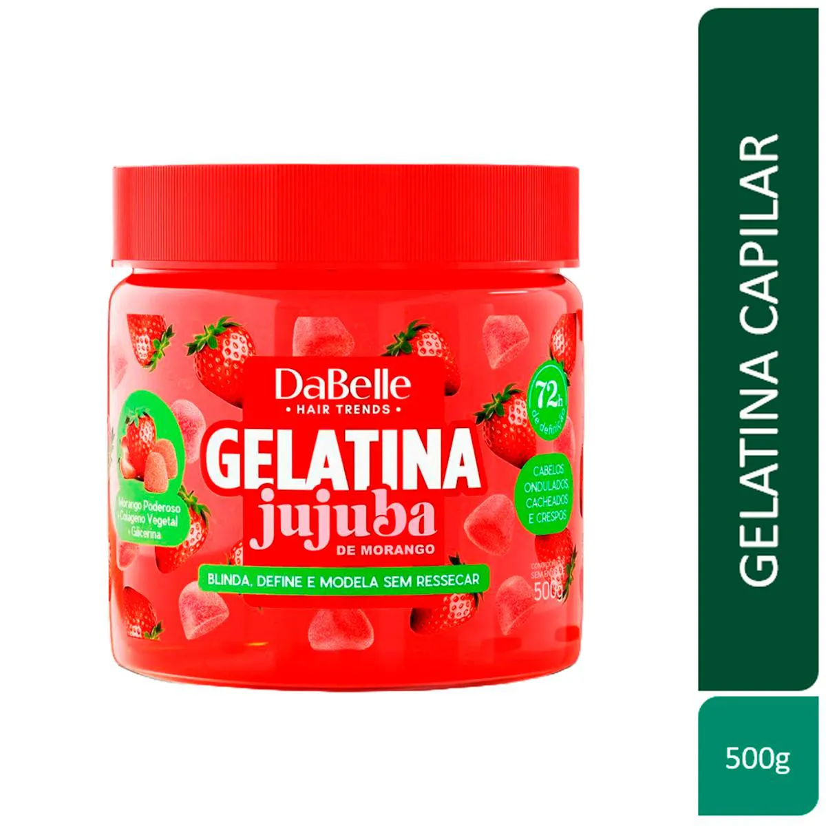 Gelatina Capilar DaBelle Jujuba de Morango 500g