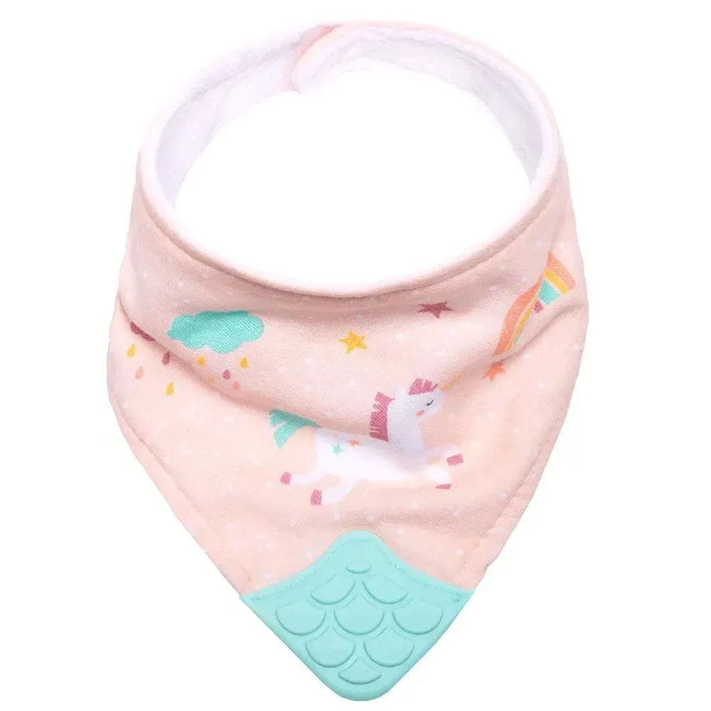 Babador Bandana C/mordedor Magic Unicórnio Rosa Buba