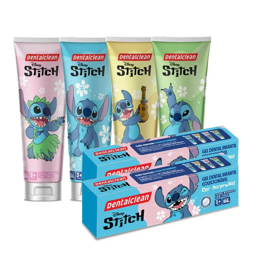 Gel Dental Infantil Dentalclean Stitch Sabor Morango 104g