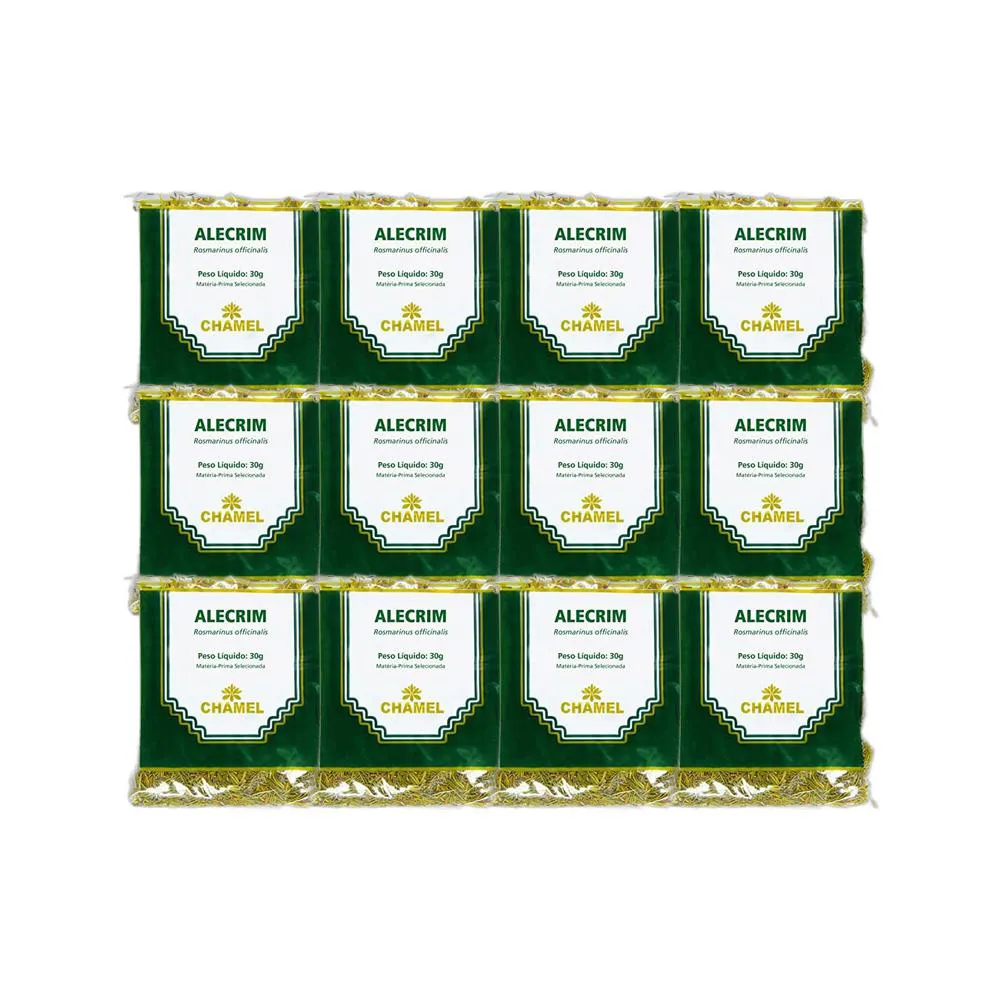 Kit 12X Chá Pacote Alecrim Folhas 30G - Chamel