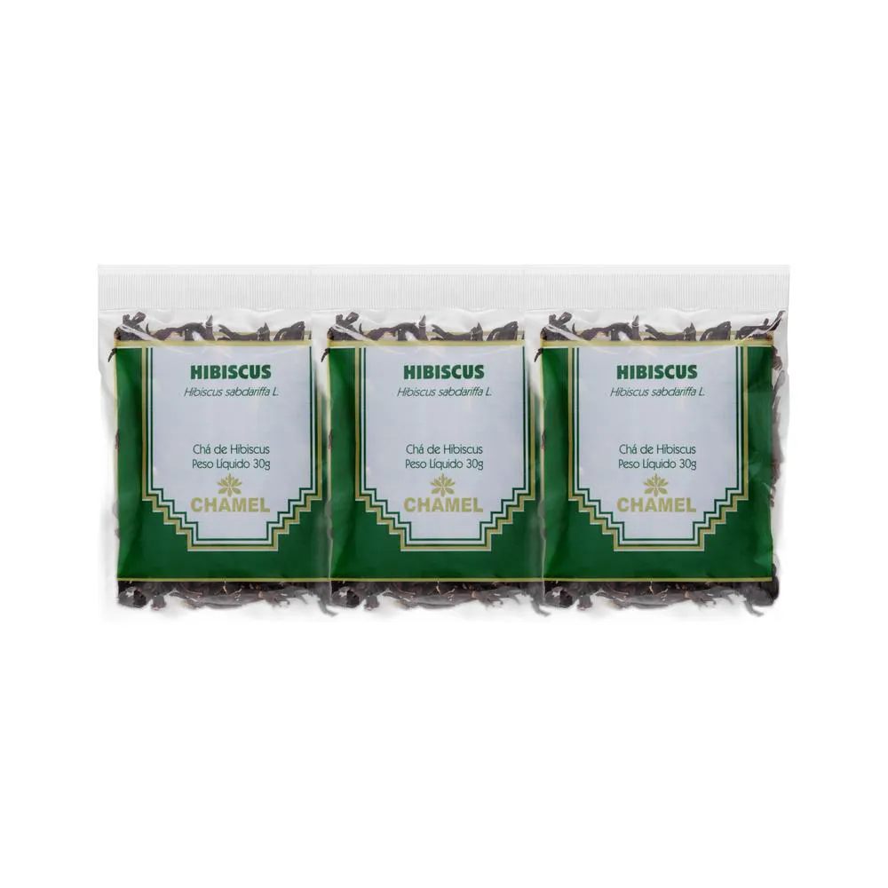 Kit 3X Chá Pacote Hibiscus 30G - Chamel