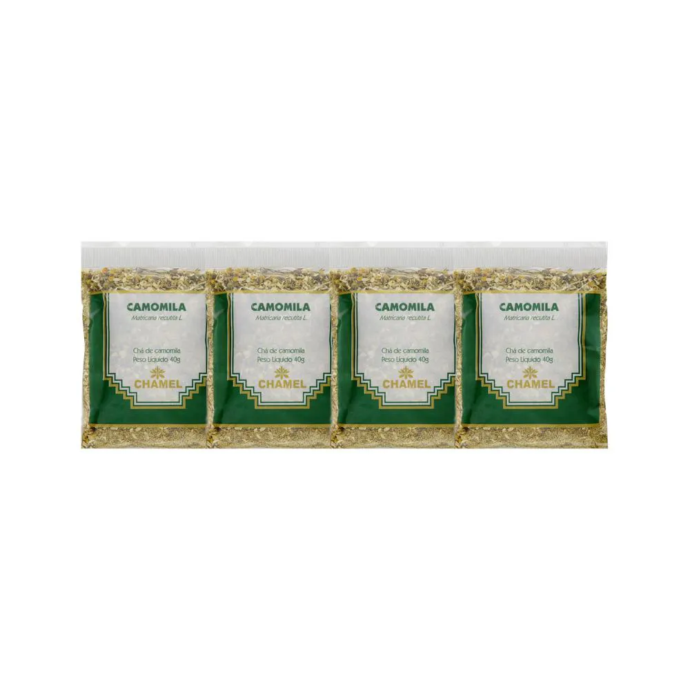 Kit 4X Chá Pacote Camomila Flores 40G - Chamel