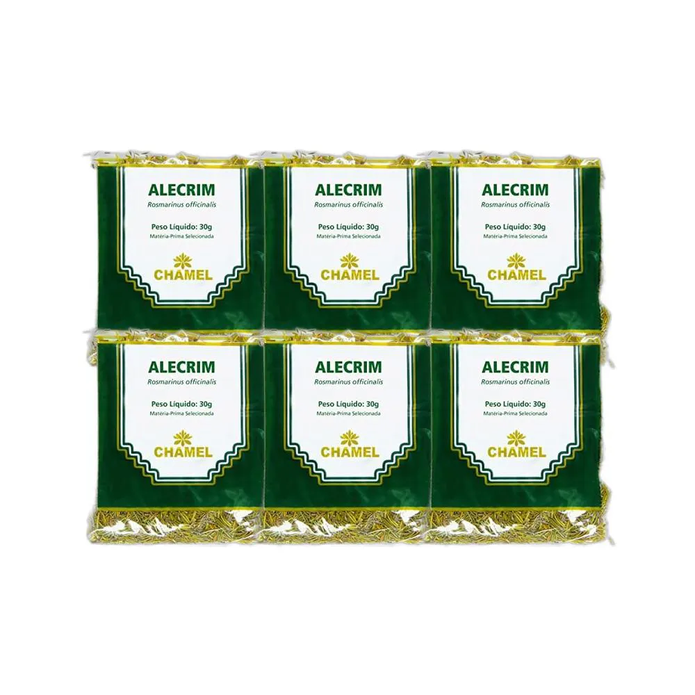 Kit 6X Chá Pacote Alecrim Folhas 30G - Chamel