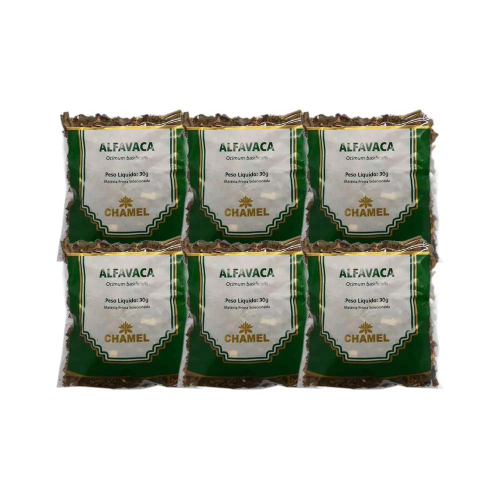 Kit 6X Chá Pacote Alfavaca Mista 30G - Chamel