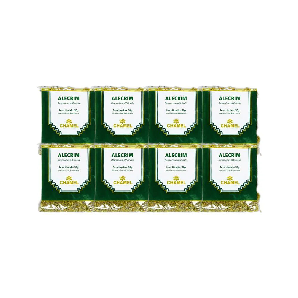 Kit 8X Chá Pacote Alecrim Folhas 30G - Chamel
