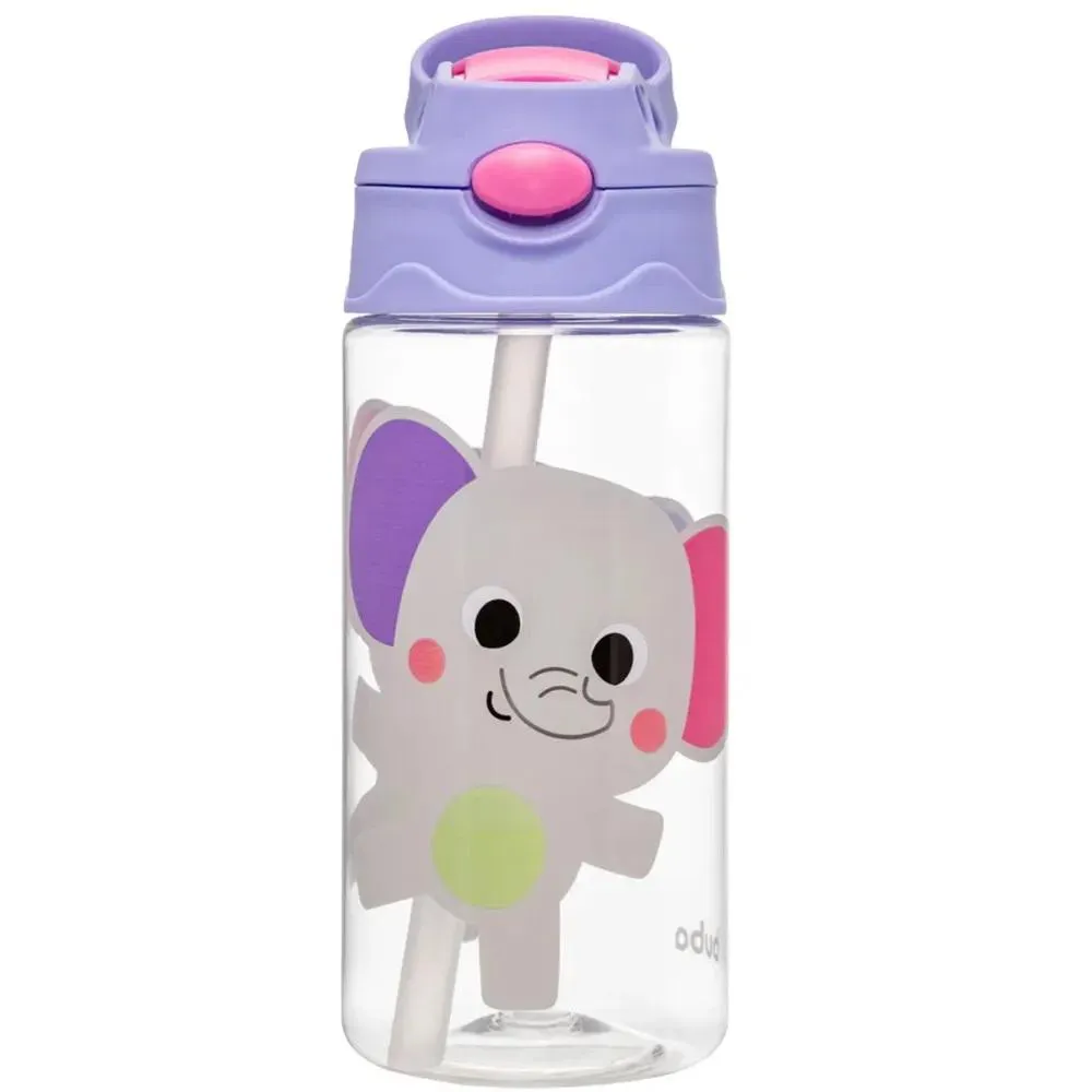 Garrafinha Tritan Canudo Zoo Elefante 450Ml Buba