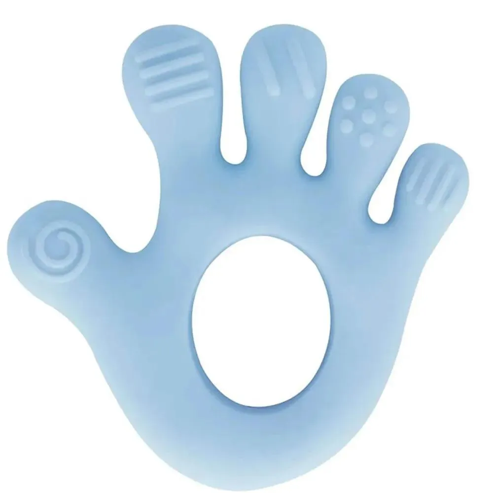 Mordedor Mãozinha Silicone Azul +4M Buba