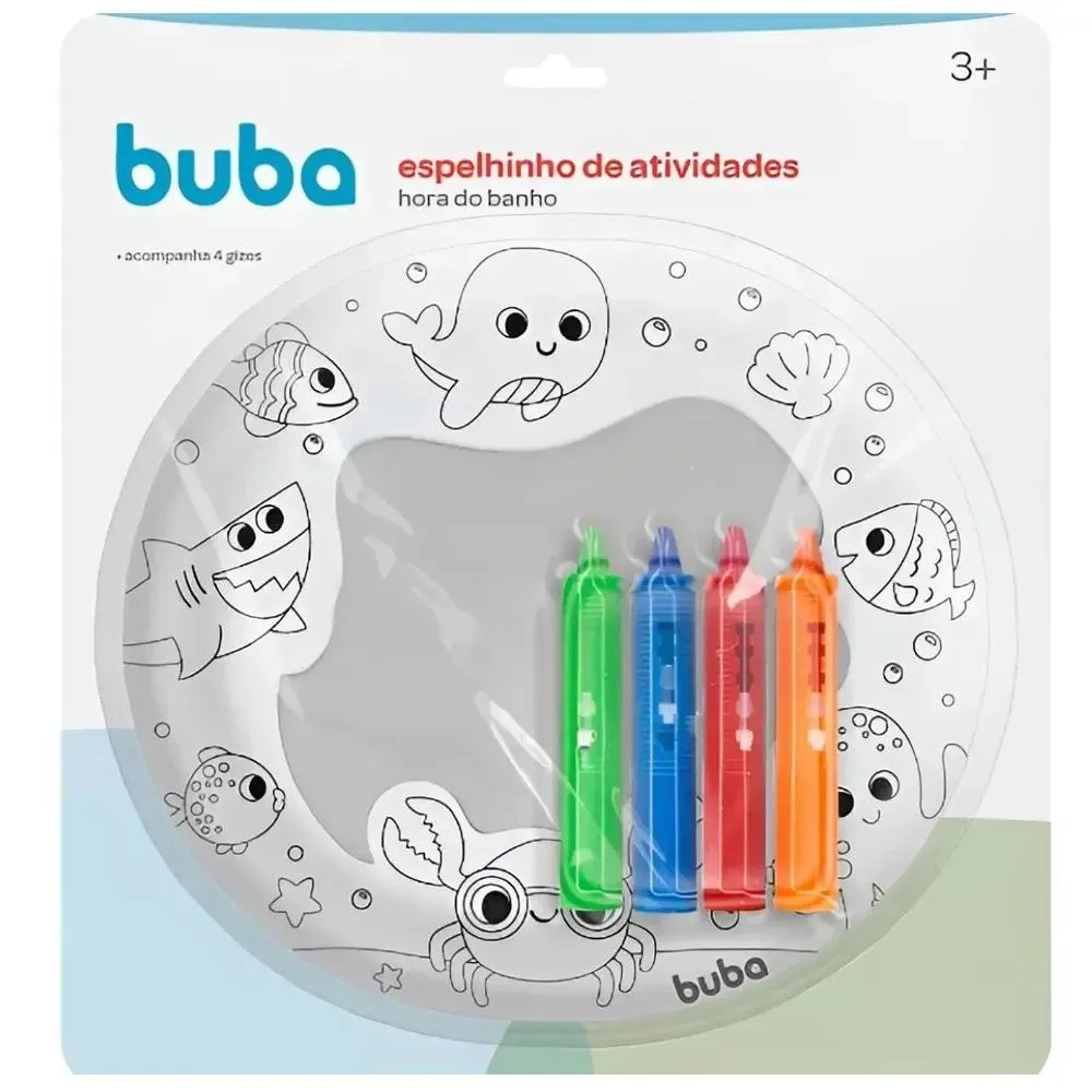 Espelhinho De Atividades Com Giz Para Banho Buba