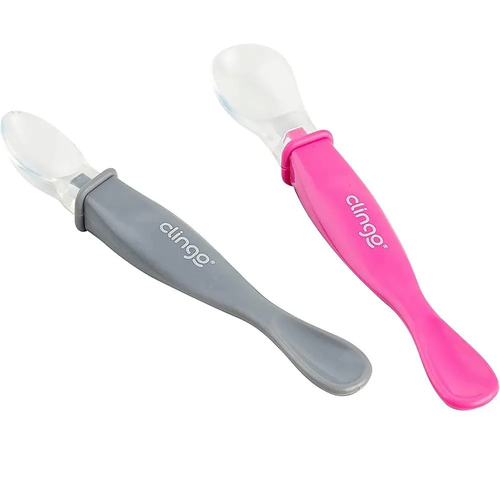 Colheres De Silicone 2 Pontas Rosa 2Und Clingo