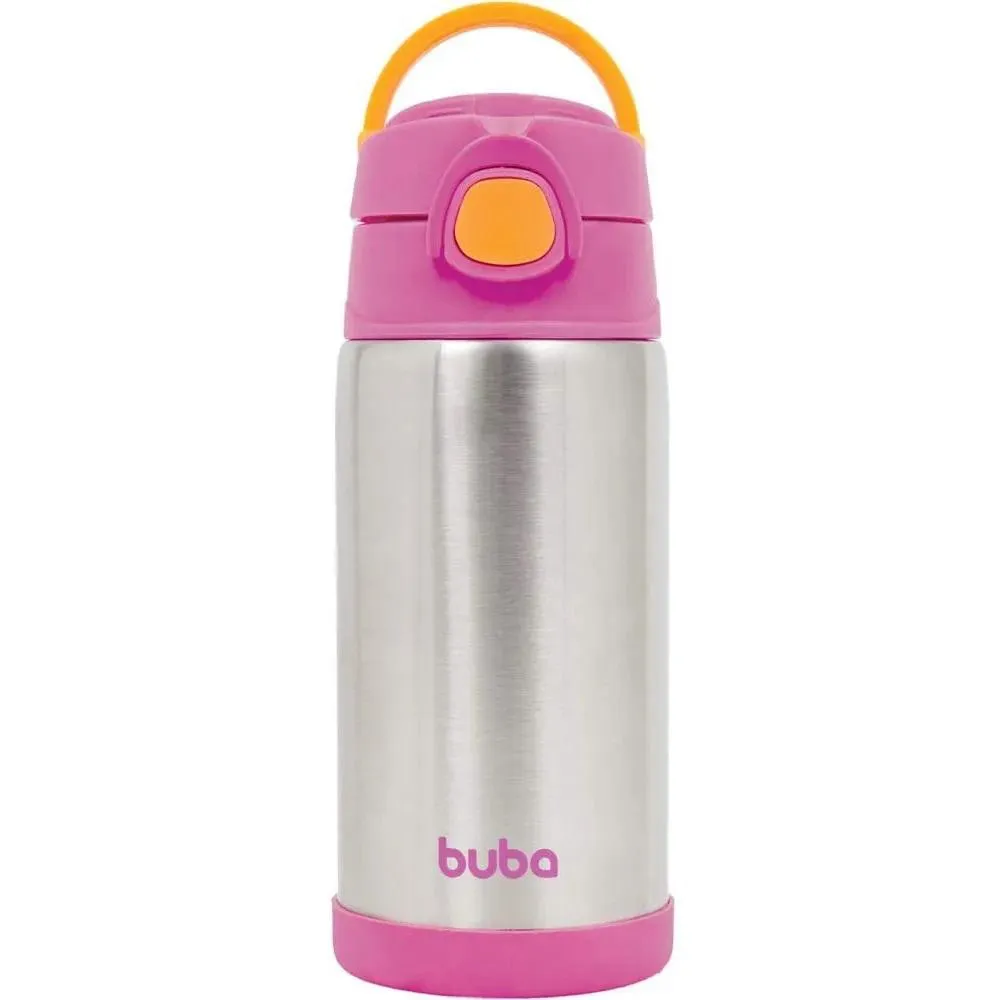 Garrafinha Térmica Inox 400Ml Rosa Buba