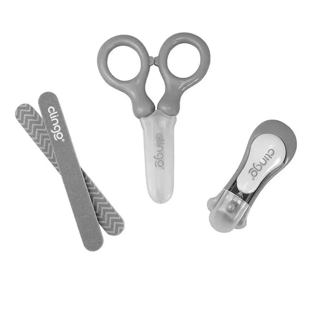 Kit Manicure para Bebês 4Peças Cinza Clingo