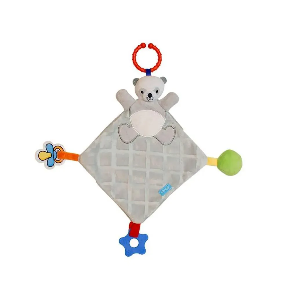 Naninha com Mordedor e Prendedor Panda Cinza Clingo