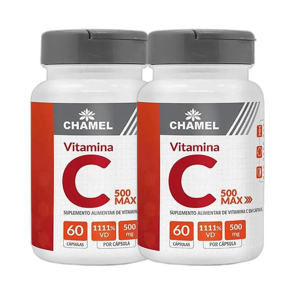 Kit 2X Max Vitamina C 500Mg 60 Cps - Chamel
