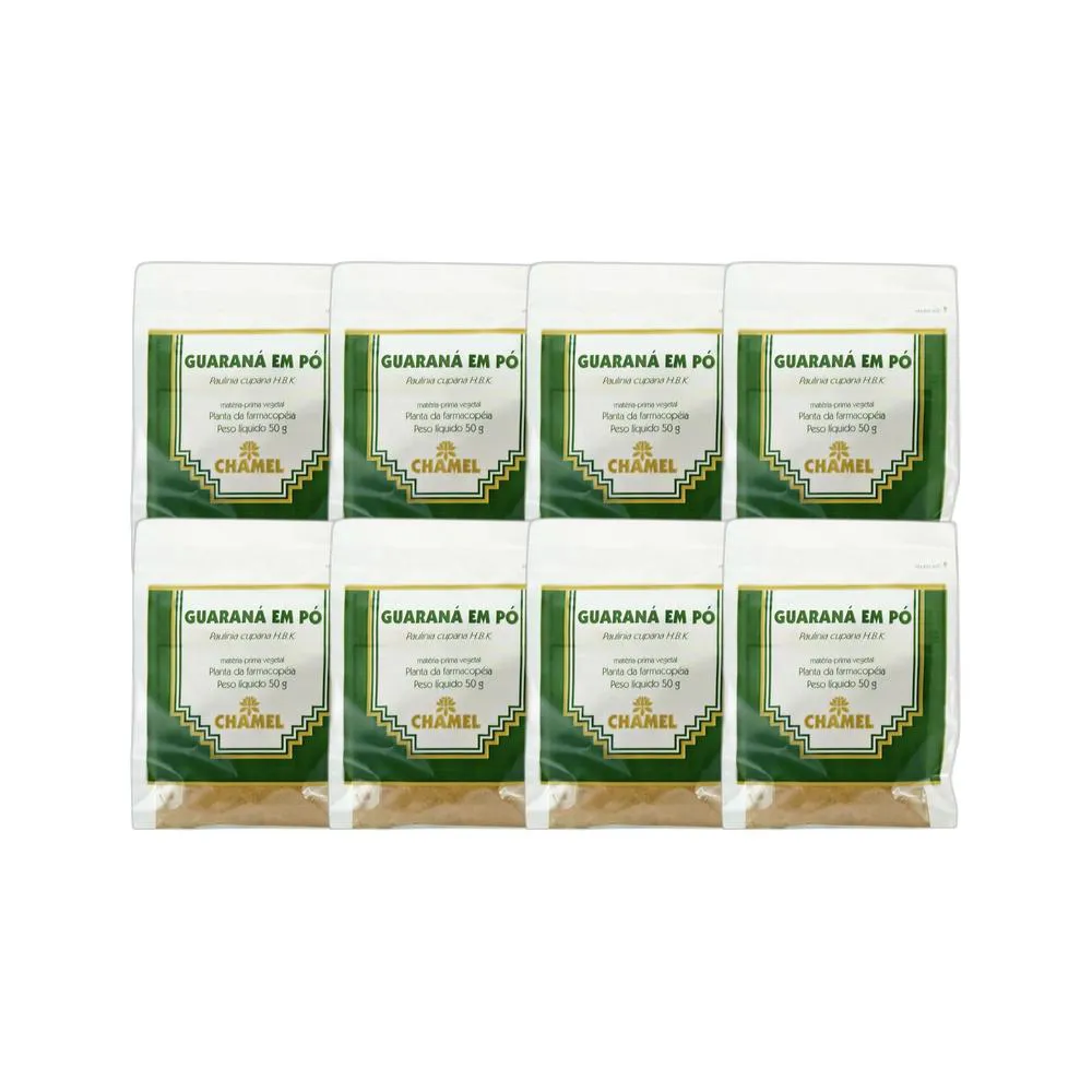 Kit 8X Pacote de Guarana em Pó 50G - Chamel