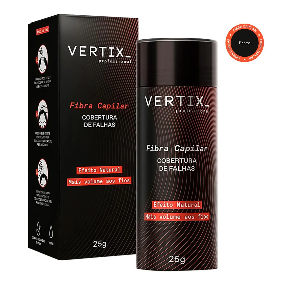 Vertix Professional Fibra Capilar Preto 25g