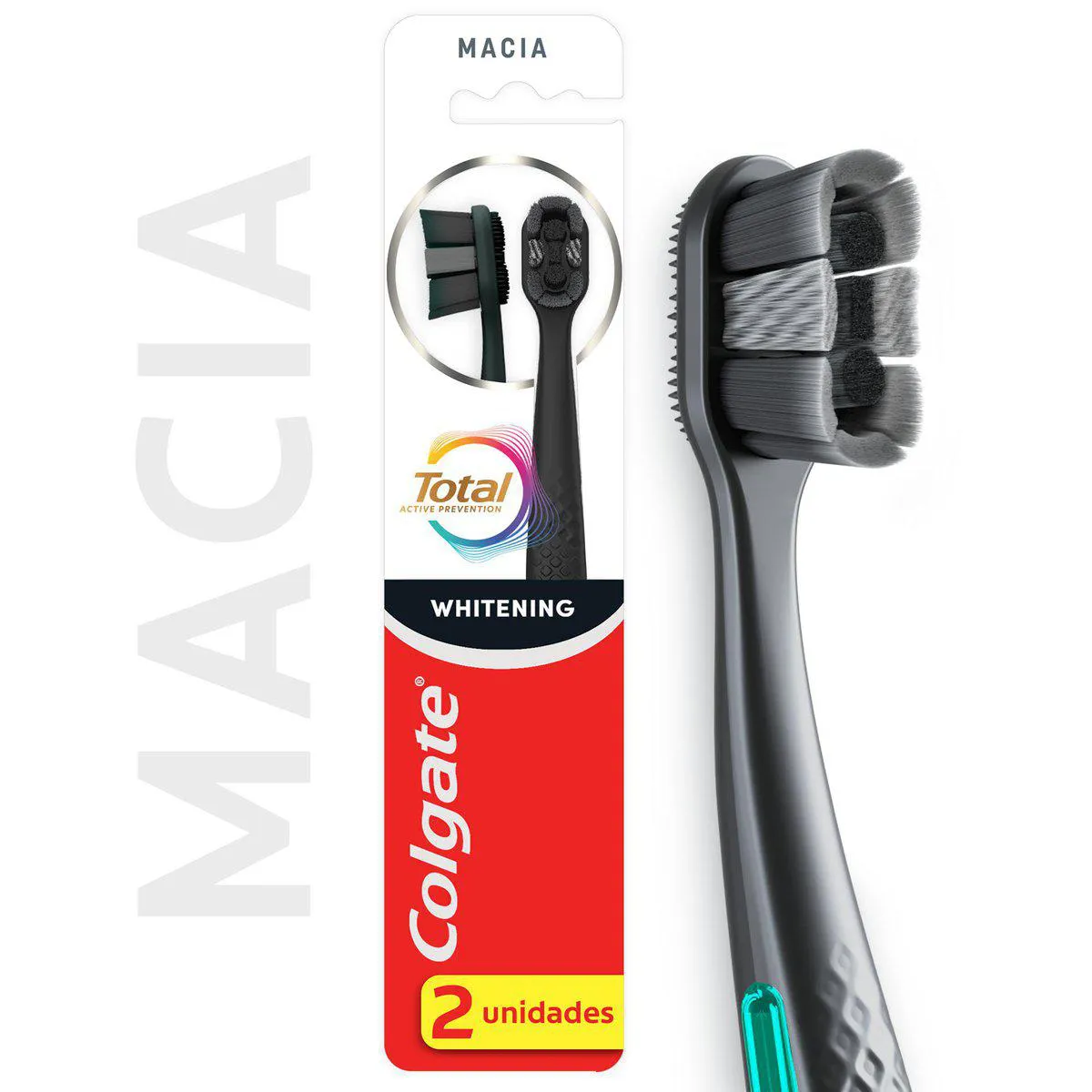 Escova de Dente Colgate Total Whitening Macia 2 unidades