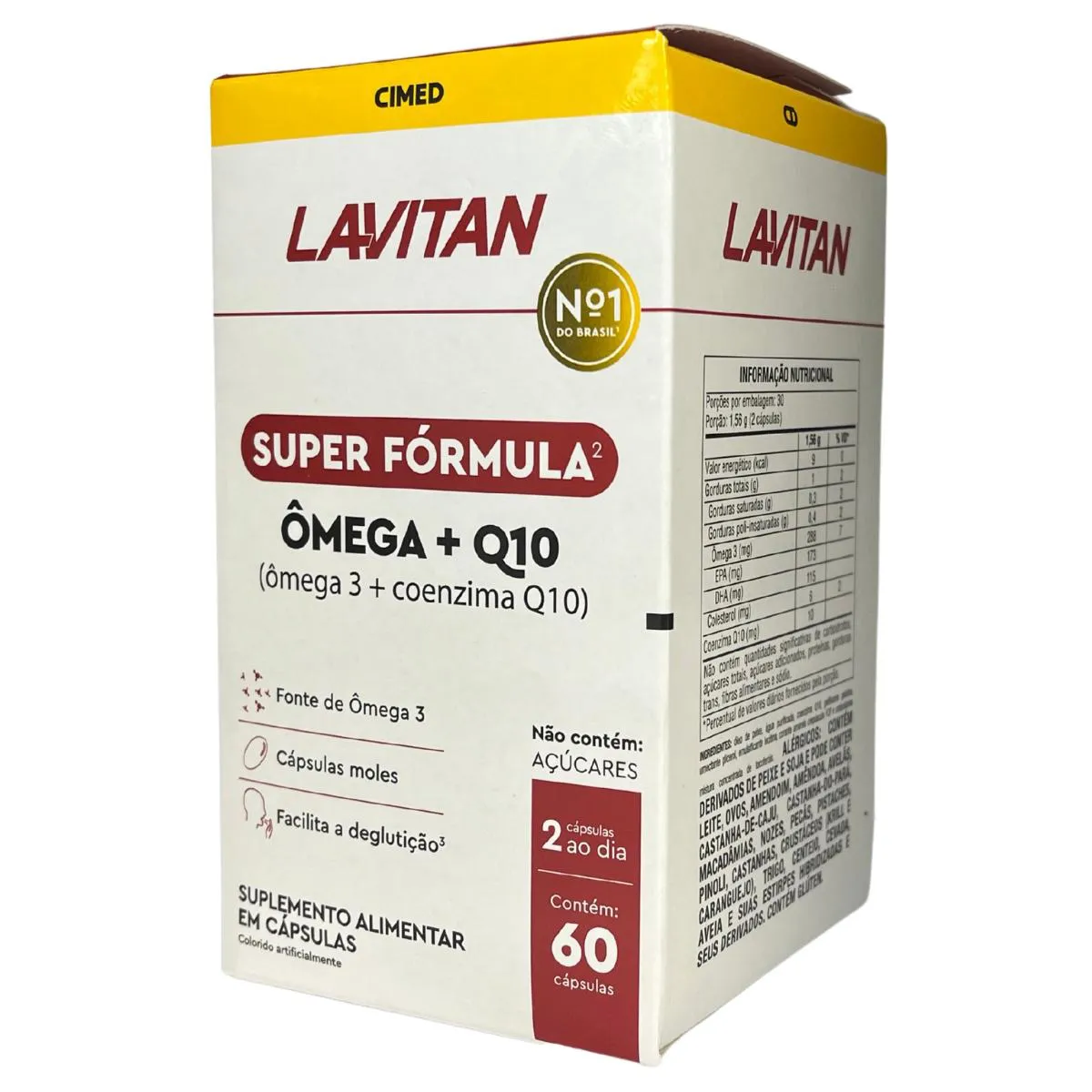 Suplemento Alimentar Ômega 3 + Q10 Super Fórmula Lavitan Cimed 60 Cápsulas