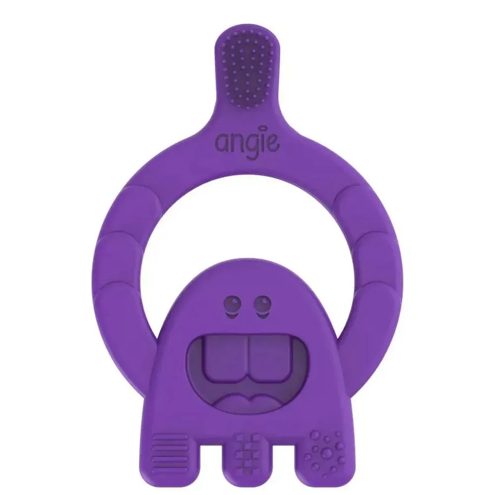 Mordedor com Cerdas Dental Baby +4M Roxo Angie