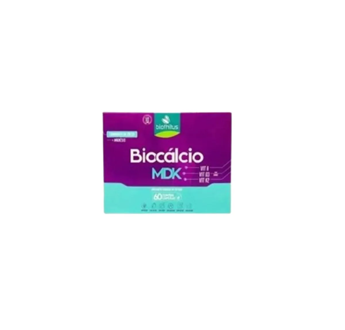 Suplemento Biocálcio Mdk Vit A, D3, K2 - 60 cápsulas - Biofhitus