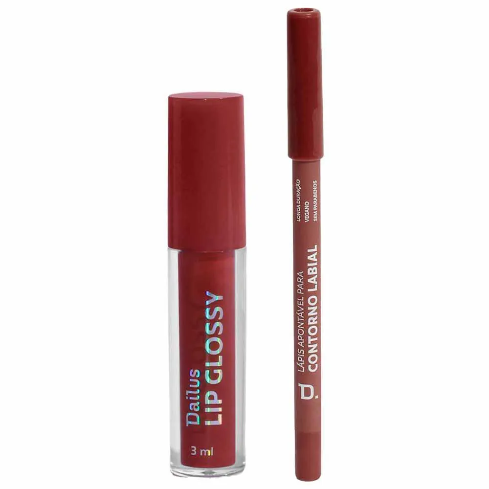 Dailus Kit - Gloss Labial Cake + Lápis para Contorno Labial Taupe