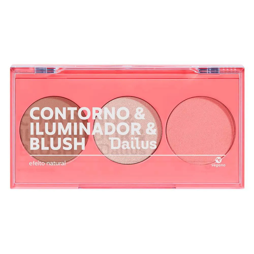 Paleta de Contorno & Iluminador & Blush Dailus Pele de Milhões 1 1 UN