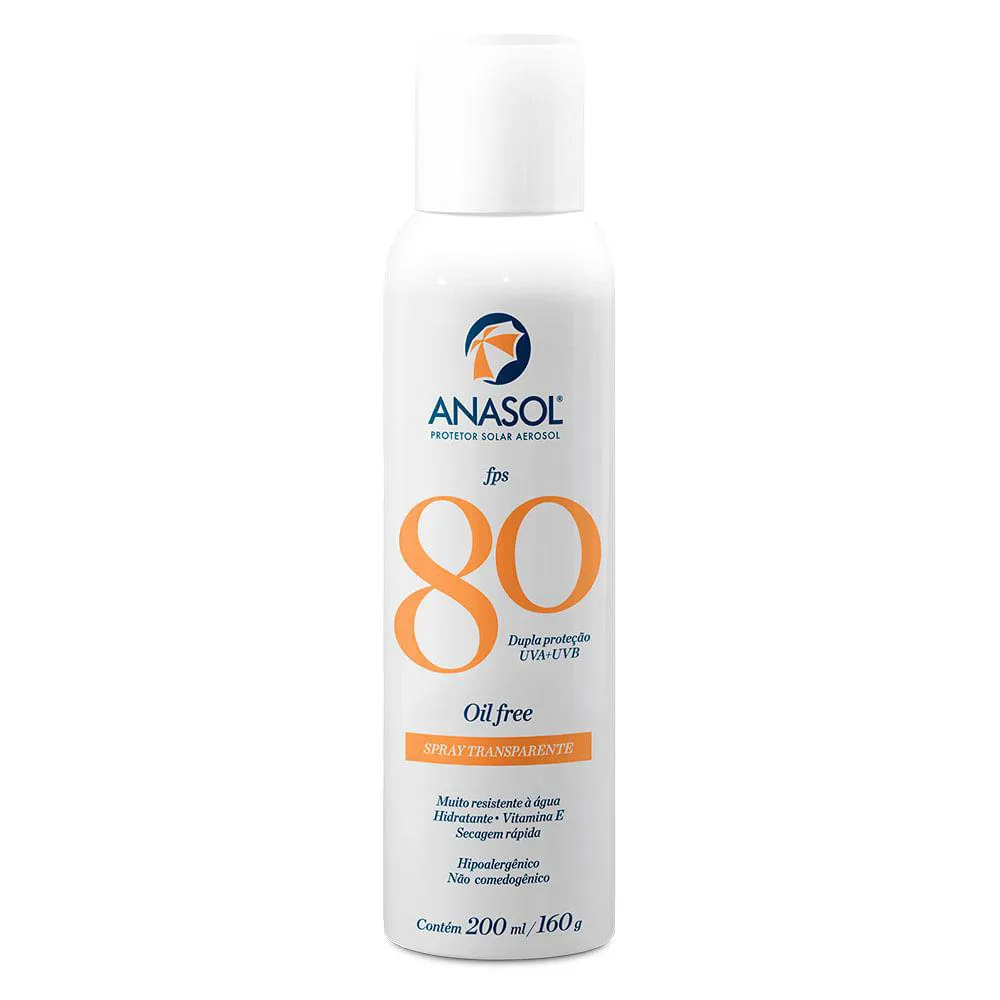 Protetor Solar Aerosol Anasol – Spray Transparente Fps 80 200ml