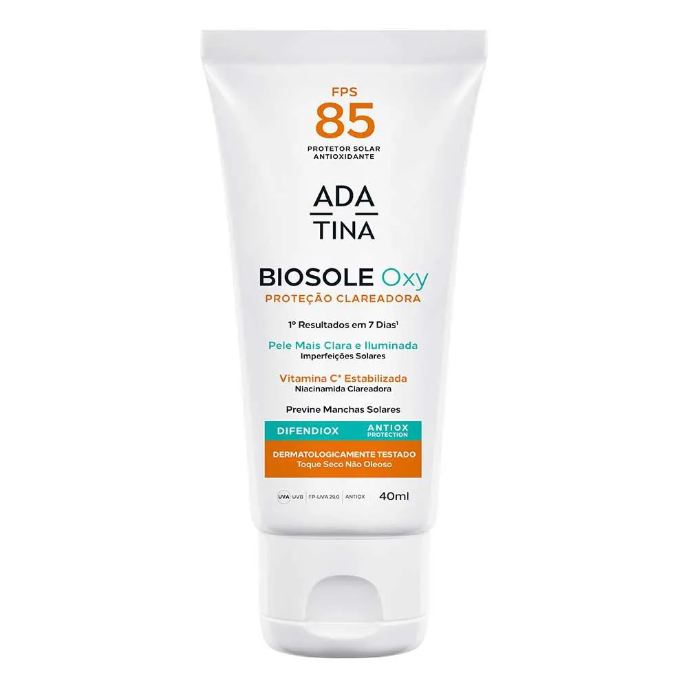 Protetor Solar Clareador Ada Tina Biosole Oxy Fps 85 40ml