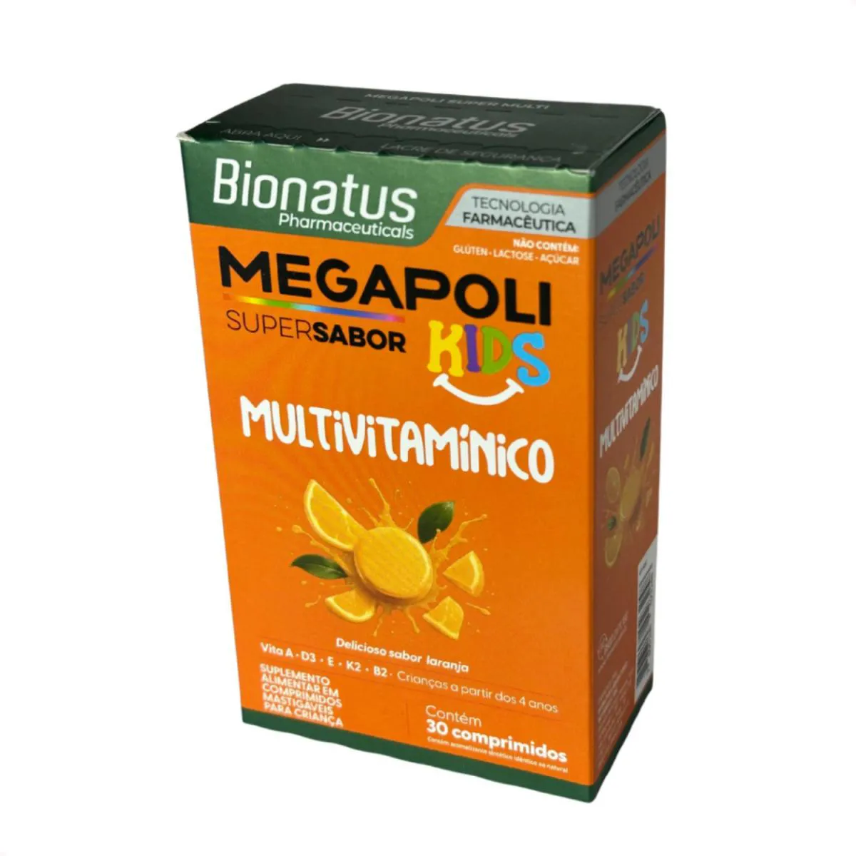 Megapoli Kids Multivitaminico Sabor Laranja - 30 comprimidos