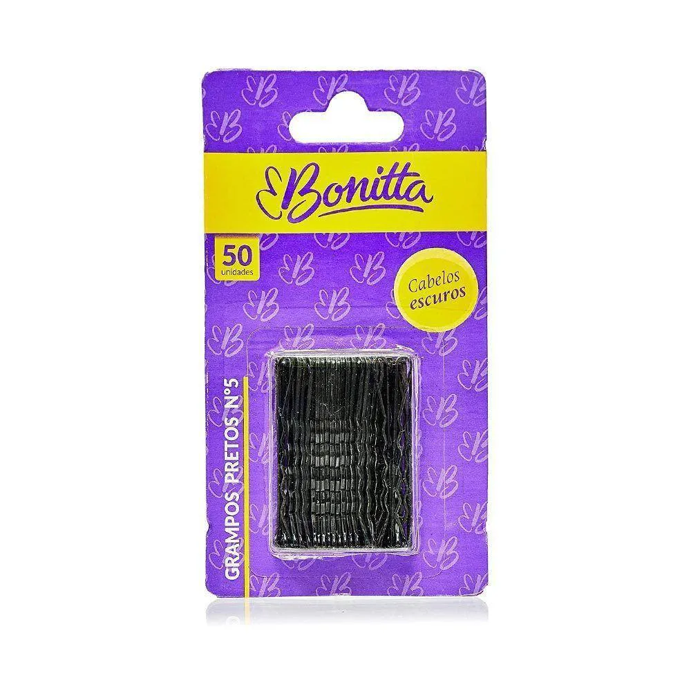 Grampos para Cabelos Escuros N5 com 50 Und Bonitta