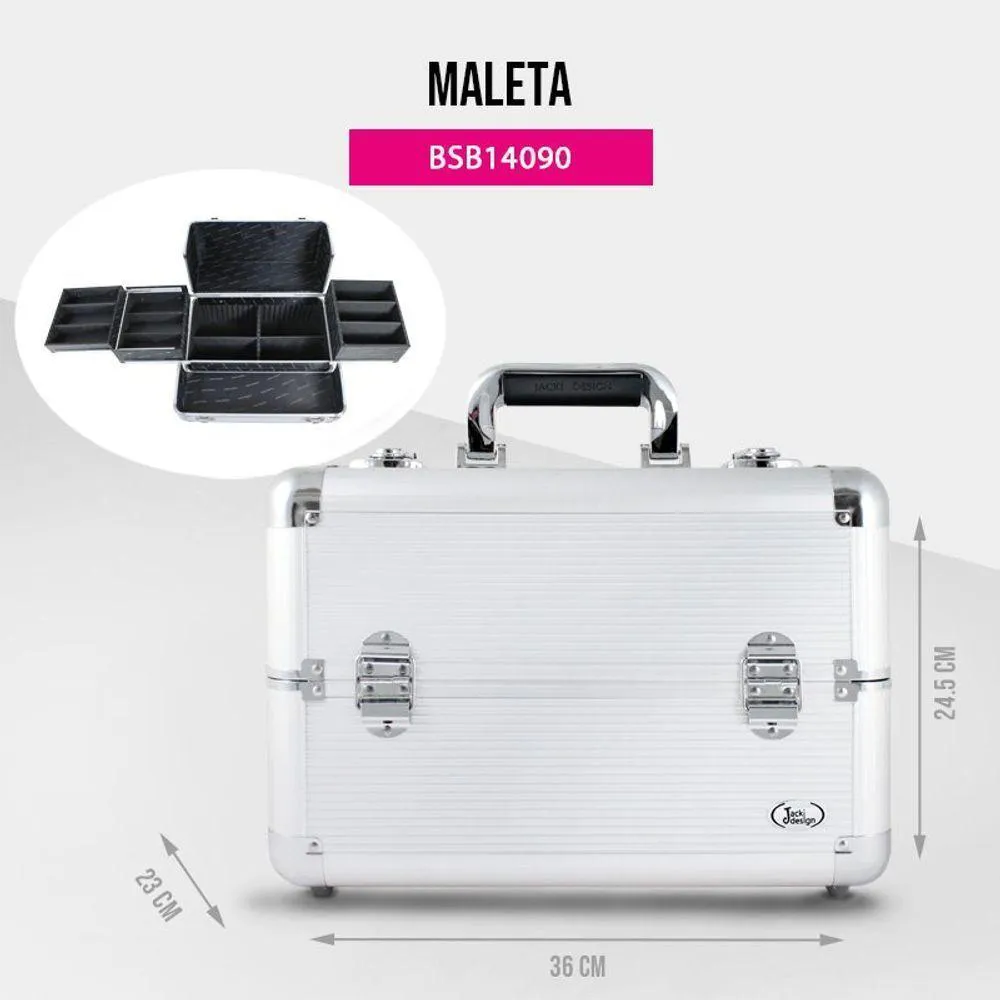 Maleta de Maquiagem Jacki Design - Prata