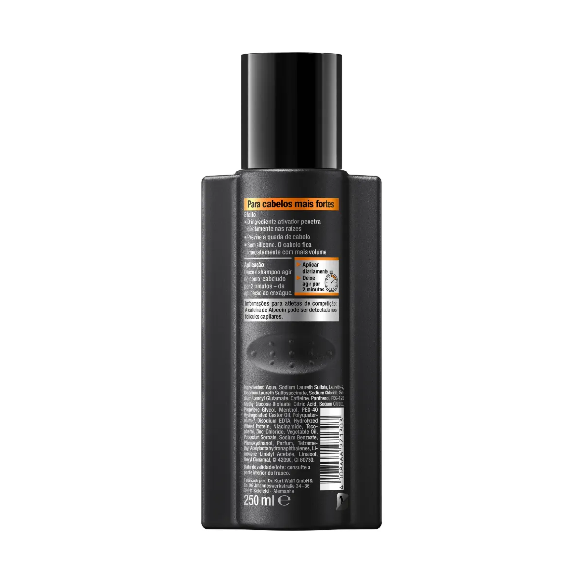 Kit Alpecin Caffeine Shampoo Antiqueda Black Edition 250ml + Tônico Capilar Liquid 200ml