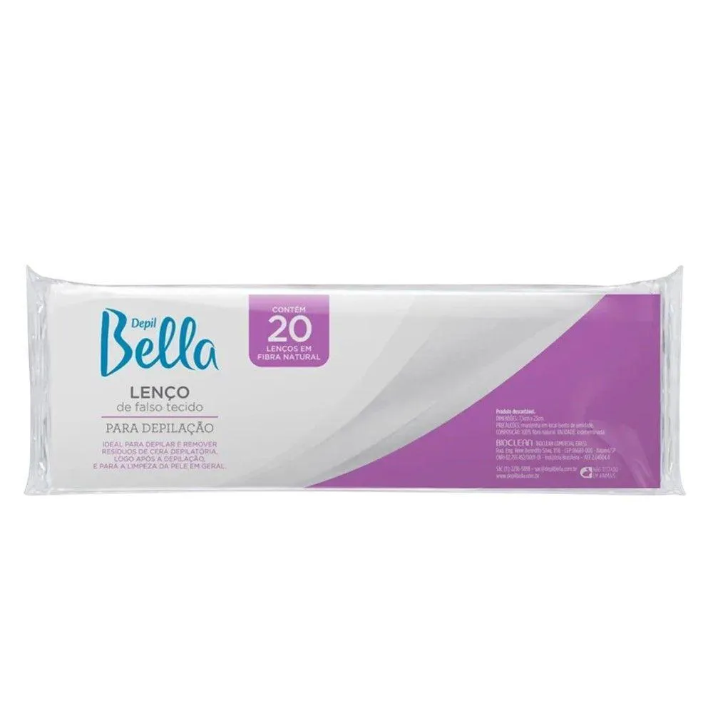 Lenços Depilação Falso Tecido Fibra Natural Depil Bella 20Un