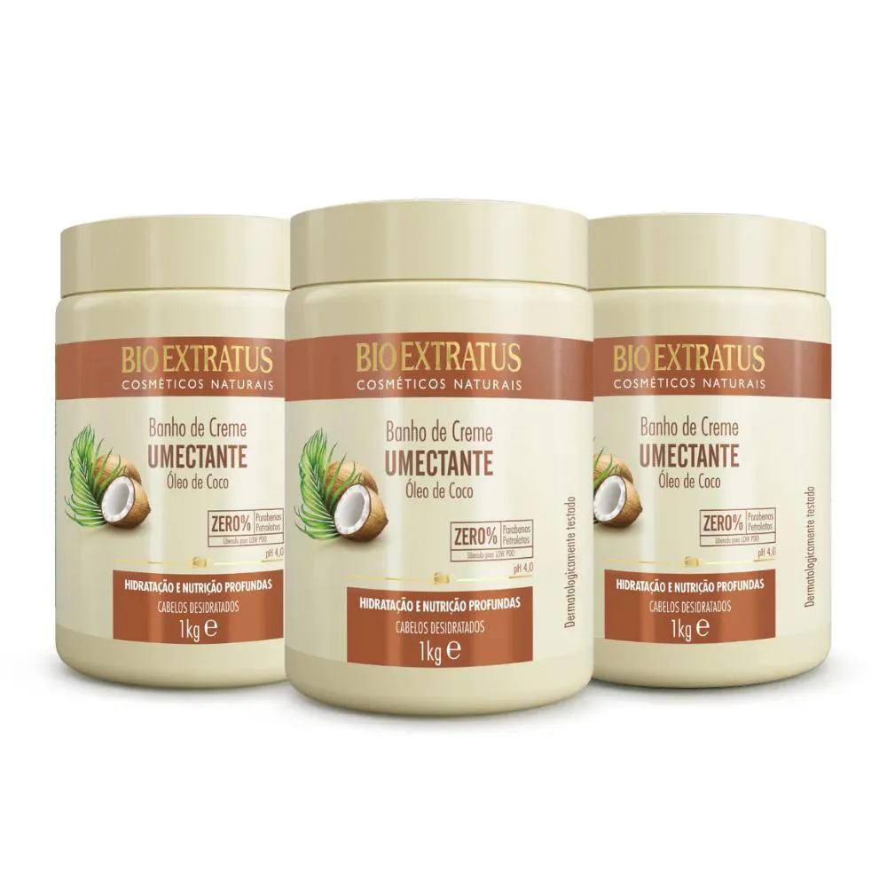 Kit Bio Extratus Banho de Creme Umectante 1kg 3 Itens