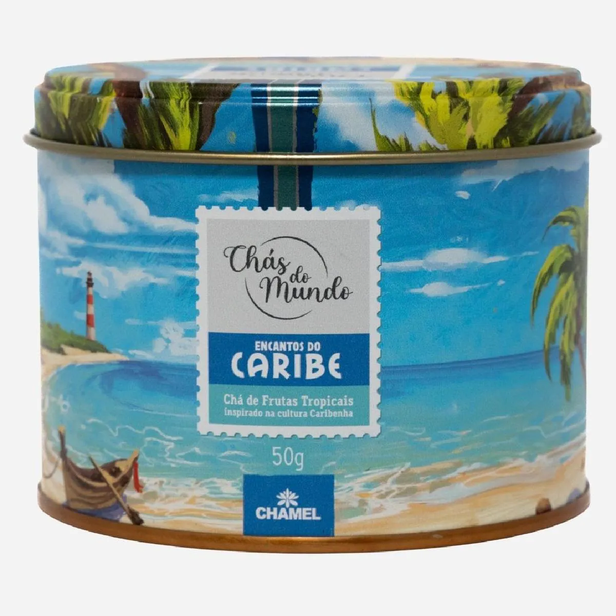 Chás do Mundo Lata Encantos do Caribe 50G Frutas Tropicais - Chamel