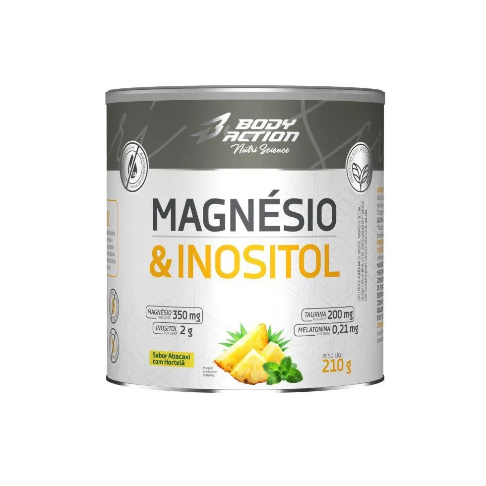 Magnésio e Inositol (210g) - Abacaxi com Hortelã